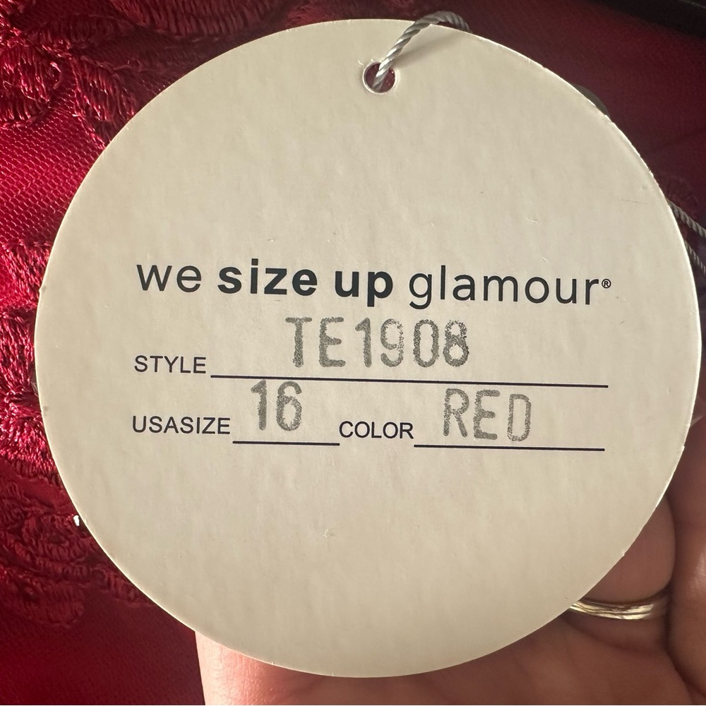 Tease Prom by Sydney’s Closet Style TE1908 size 16 Red Mermaid Gown NWT - Picture 8 of 10